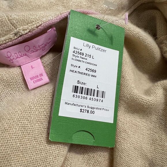 Lilly Pulitzer Light Cream Wrap Cardigan with Side Tie - Picture 5 of 6